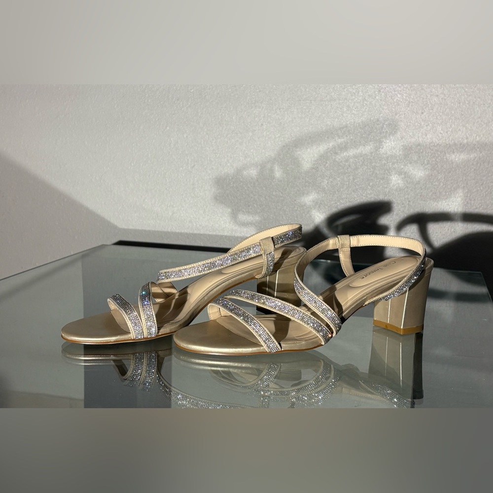 Cusolemore diamond beige/tan show stopper heels EU 43 UK 9 US 11